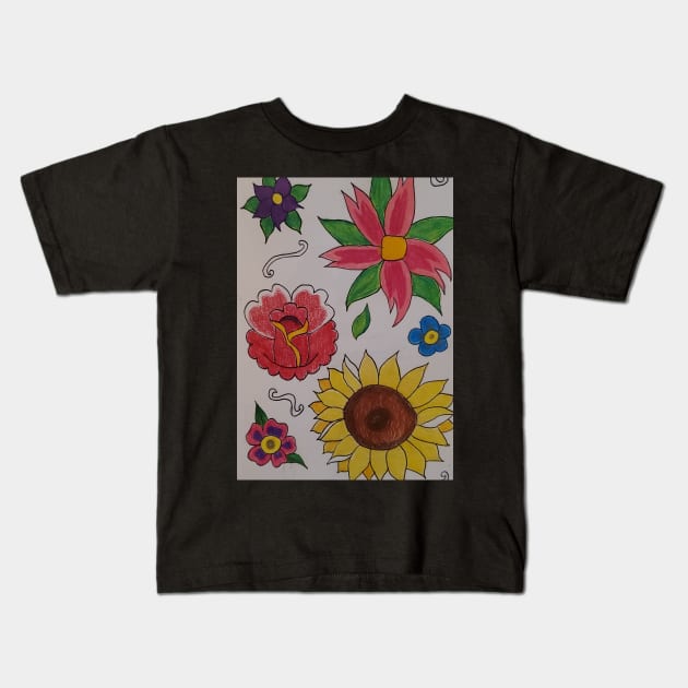 Floral Flash Sheet Kids T-Shirt by etherealwonders